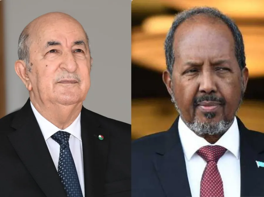 رئيس الجمهورية يستقبل نظيره الصومالي حسن شيخ محمود